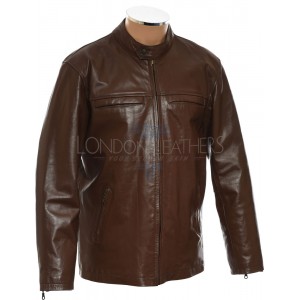 RTX Custom Ranger Brown Genuine Leather Jacket